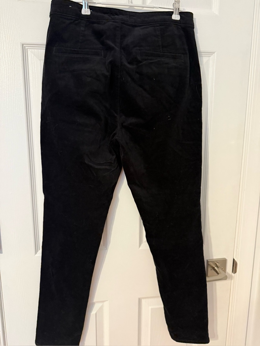 LOFT Black Velvet Sailor Button Skinny Pants Size 10 / 30 - Picture 2 of 9